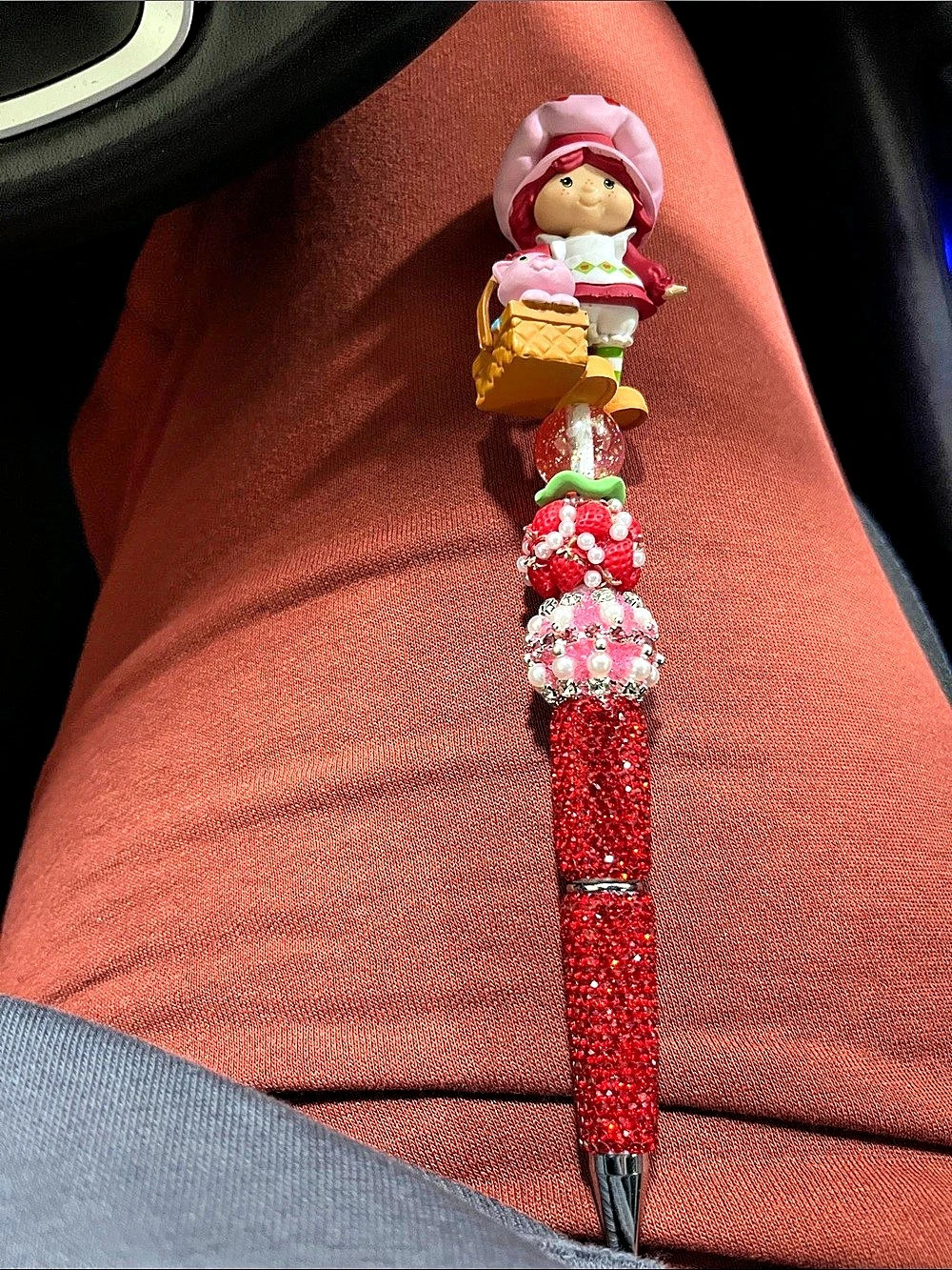 Red Beaded Doll Top Pen
